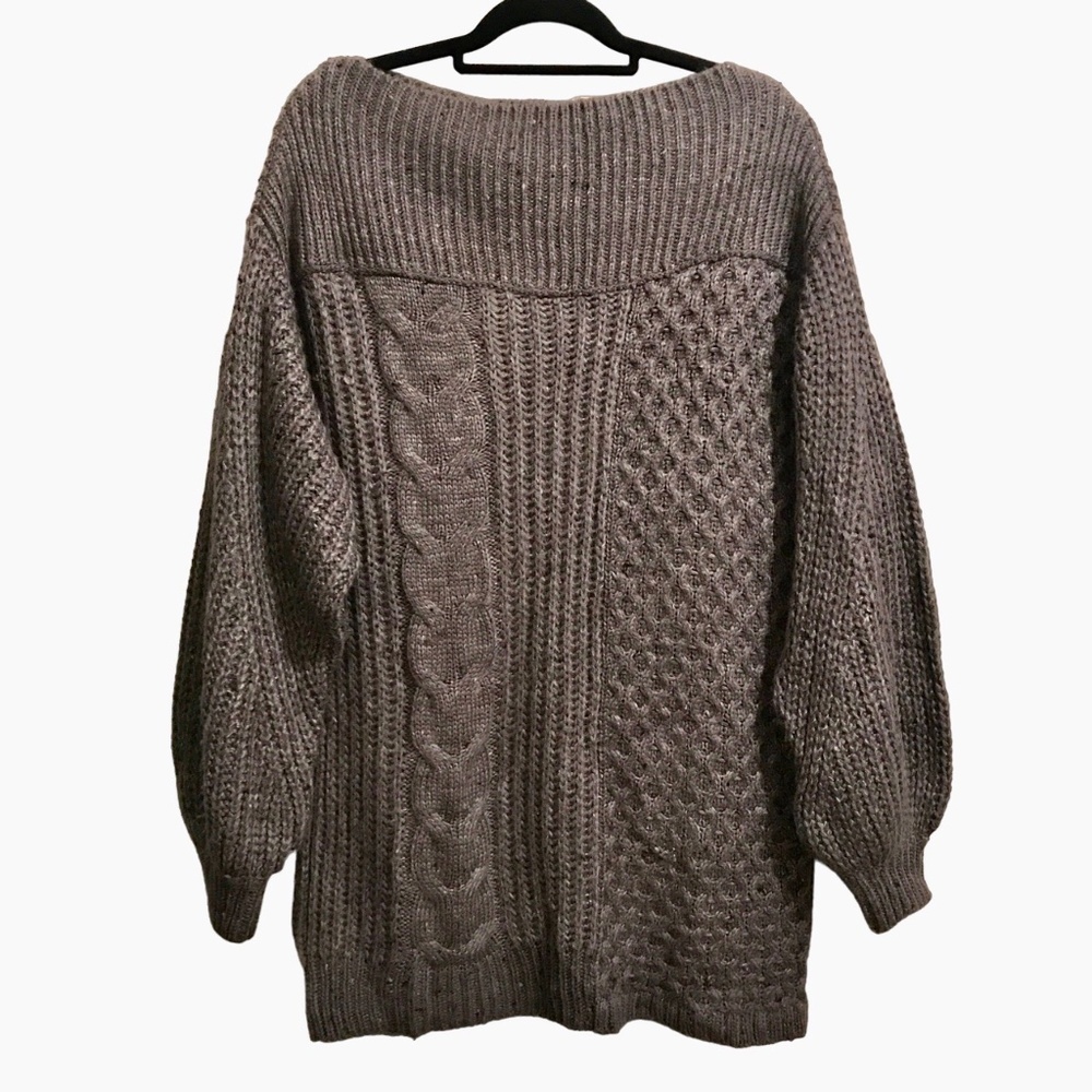 Free People OVERSIZED Boatneck Fluffy Drop Sleeve  Knit Sweater